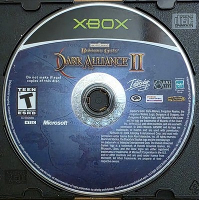 Dark Alliance 2 Baldur's Gate Xbox Loose Disc