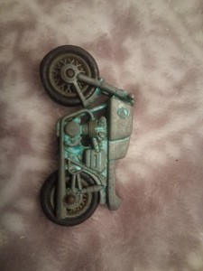 VINTAGE GREEN RACING MOTORCYCLE DIECAST TOY BIKE SMALL SCALE ZAMAK LOOSE MODEL