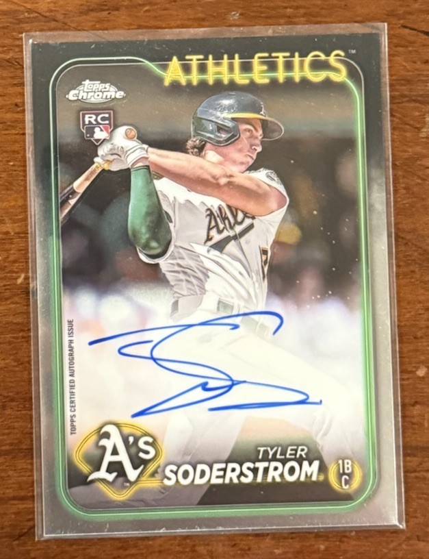 Tyler Soderstrom 2024 Topps Chrome #RA-TSO Auto RC Rookie Athletics