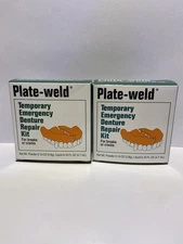 Plate-weld Temporary Emergency Denture Repair Kit repairs cracks and breaks 2 pk