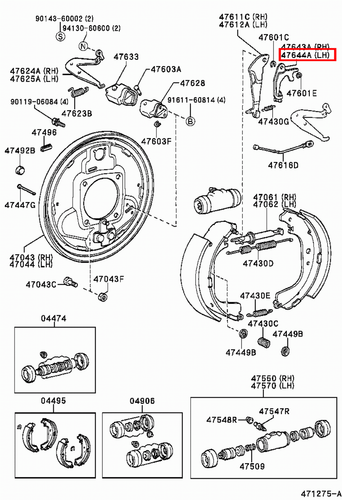 Genuine LandCruiser HJ75 HJ61 HJ60 HJ47 HDJ80 HDJ79 Rear LH Brake Adjuster Lever - Picture 8 of 20