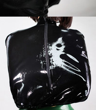 latex short hand catsuit 0.4mm back zip