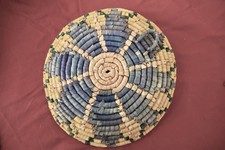 African Rwanda coiled woven patterns sisal or raffia ,peace bk 14x14x2"carry gif