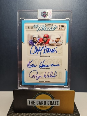 #ad #ad 2022 Leaf Pro Set Sports Triple Threat Blue 15 Cliff Harris Ken Houston Auto $30.00