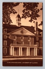 Chicago IL-Illinois, University of Illinois, Union Building, Vintage Postcard