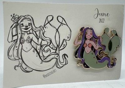 Maxine Art Mermaid Pin - June 2022 with card backing