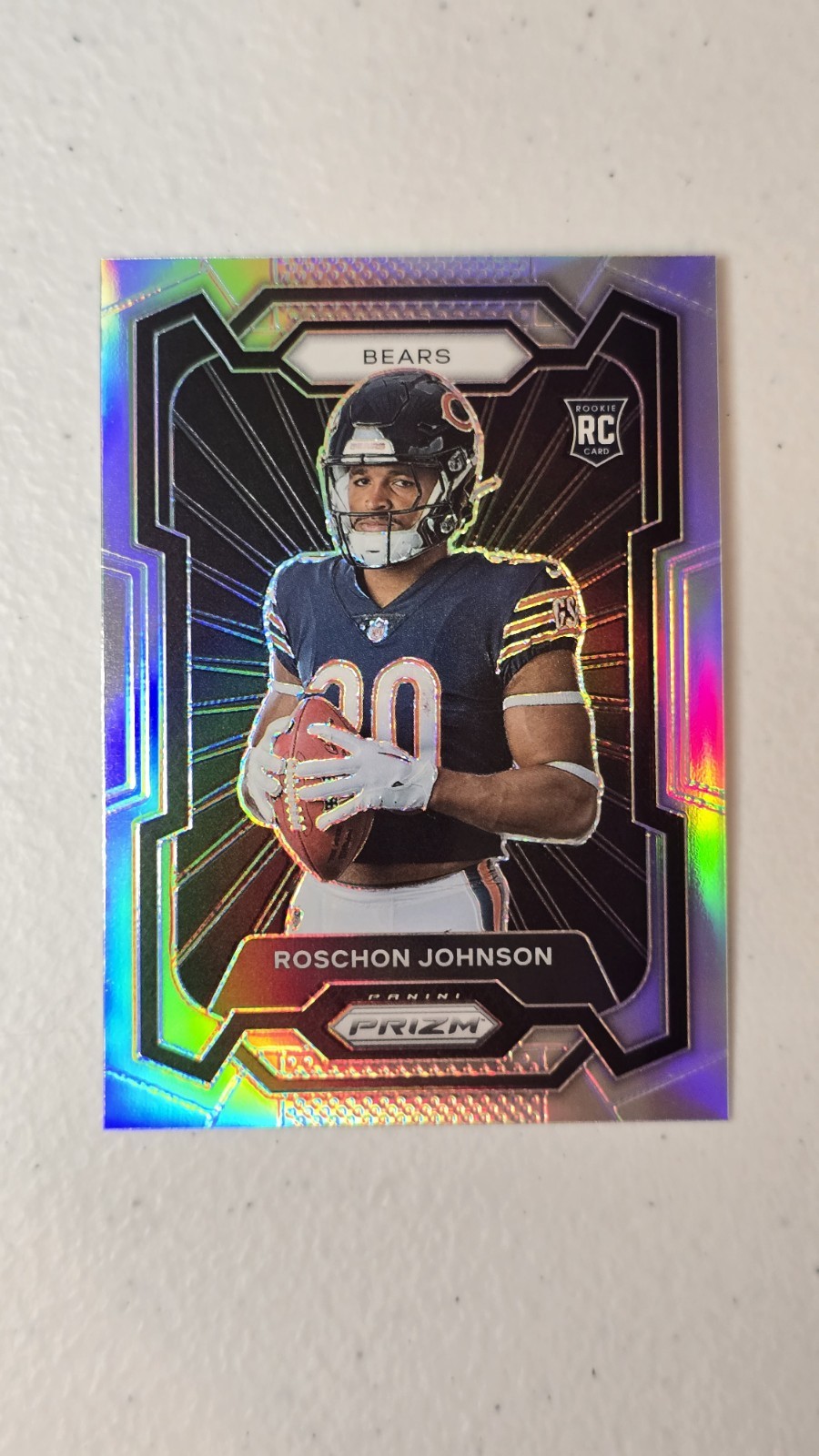 2023 Prizm Roschon Johnson Silver Prizm Rookie Variation RC #340 Bears