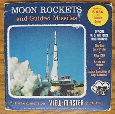 Vintage 1959 Moon Rockets View Master 3 Reel Set Book Packet B656 US Air Force