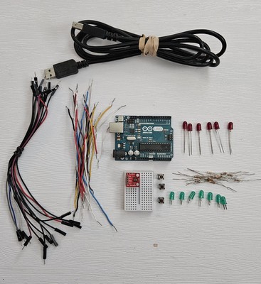 Arduino UNO REV3 Computer Microcontroller and additional Components for projects