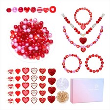 249 Pieces Valentine's Day Beads Jewelry Making for Women Necklace Bracelet L...
