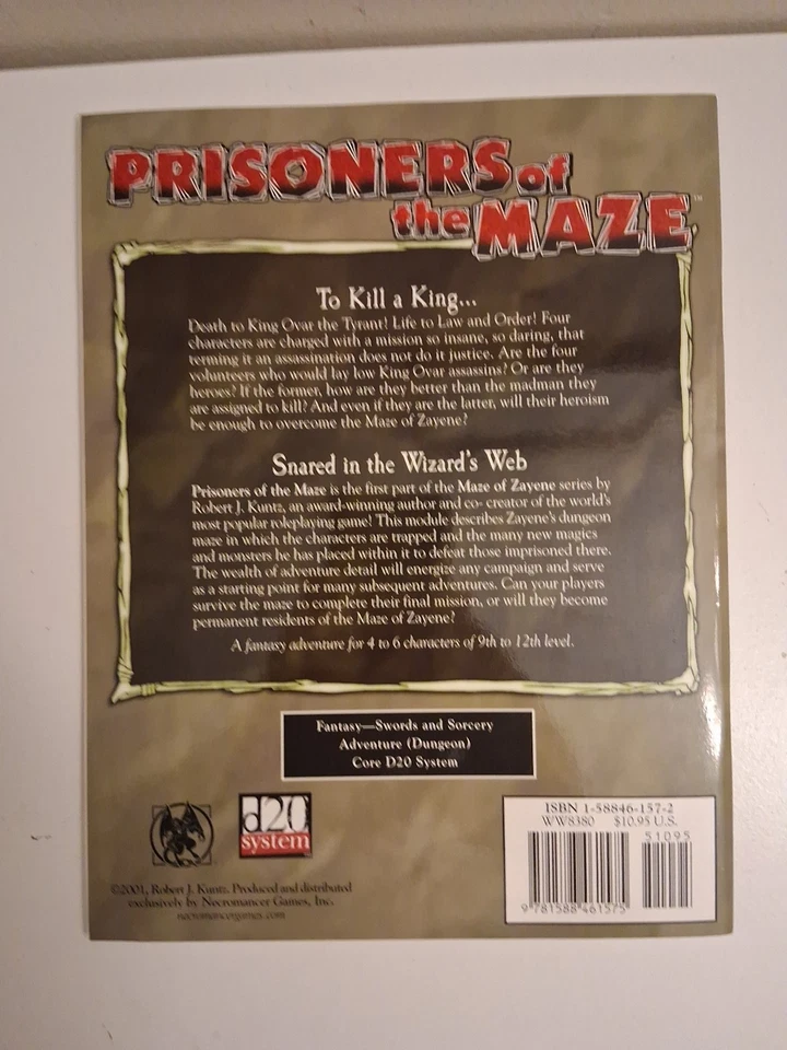 剑与巫术迷宫囚徒 D20 系统 9-12 级冒险 — 第 2/4 张图片