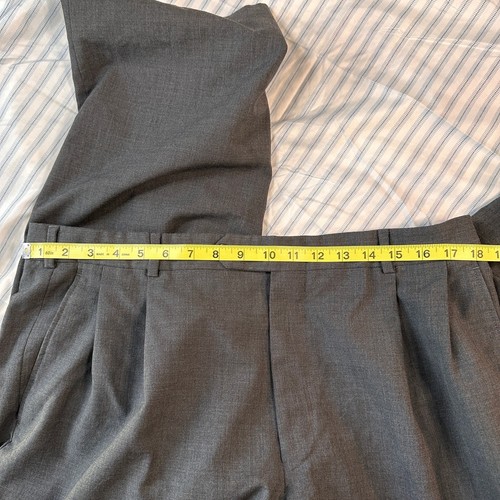 Lands' End Men's 37R Grey Traditional Fit Pleated Front 100% Wolle Dress Pants - Picture 6 of 9