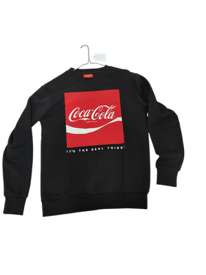 Coca-Cola Sweatshirt Unisex Schwarz mit It's The Real Thing Logo Gr. M