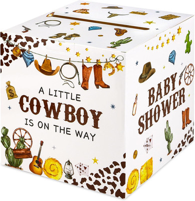 Western Cowboy Card Box Favors Post Cardboard Receiving Money Holder for Recepti