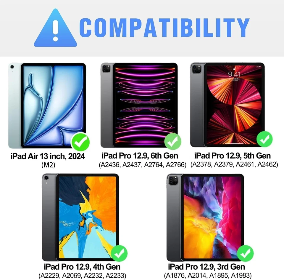 12.9 inch iPad pro case with Keyboard, Magic Keyboard for iPad Air 13 2024 an... - Image 2 of 4