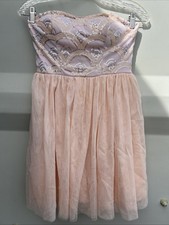 Windsor Size 3 Strapless Blush Tulle sequence Mini dress