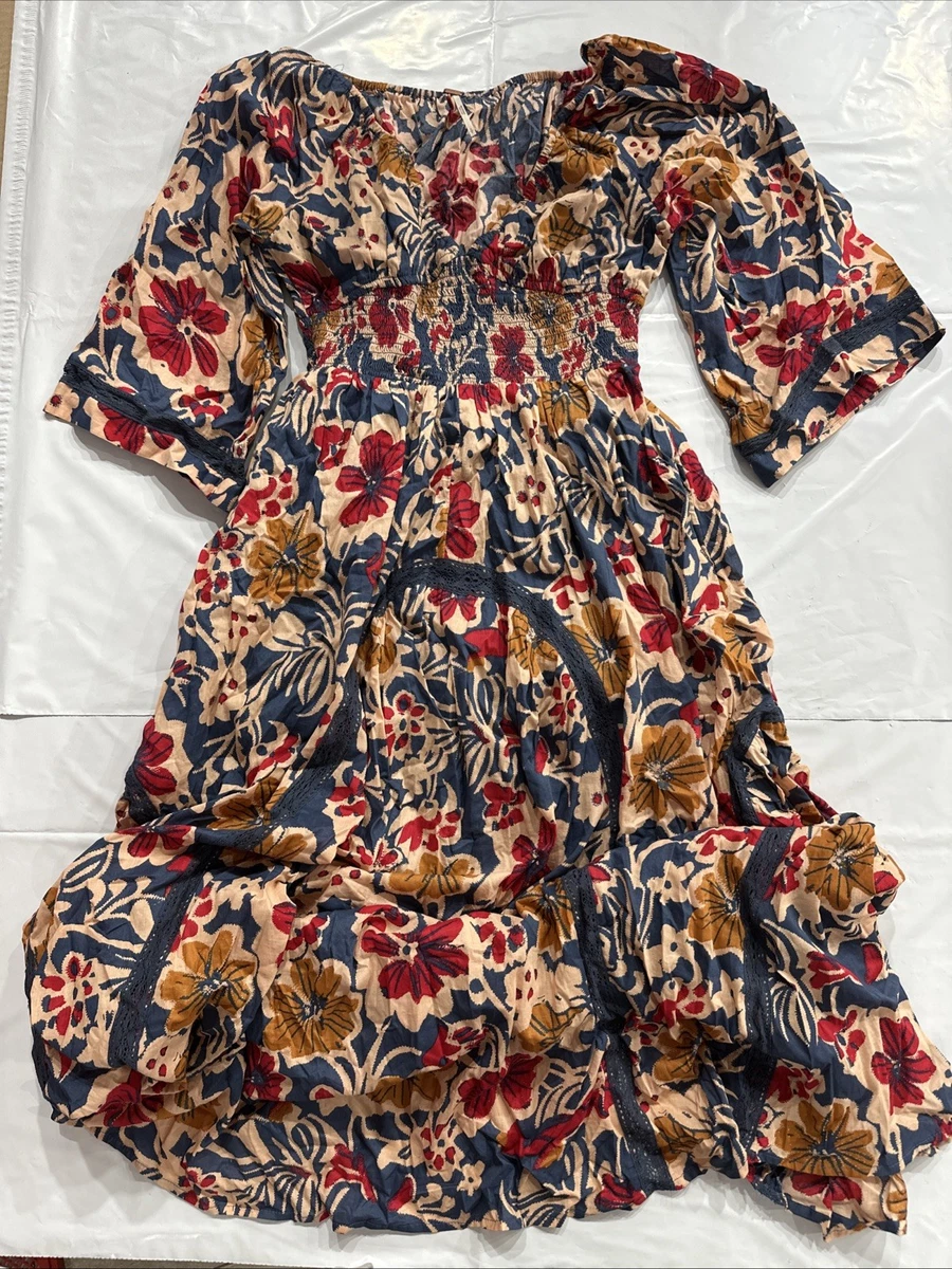black long embroidered dress Free People Fleur Du Jour Dress, Sweet Bohemian Embroidered Summer Dresses  from Spool 72 main image 1