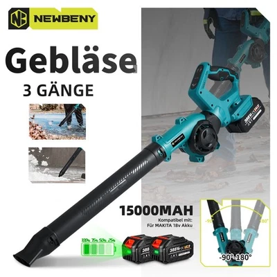 NEWBENY 3 Gänge Laubgebläse Für Makita 18V Akku Gebläse Handgebläse Elektro Luftgebläse