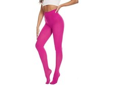Women's Semi Opaque High Waist Tights Dark Fuchsia Small-Medium
