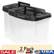 Clear Plastic File Box W/ Locking Lid Modular Stackable Letter Legal Organizer