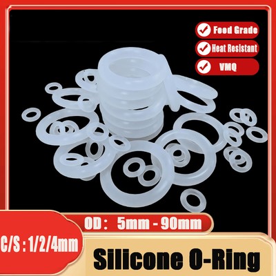 Weiß O-Ringe Silikon O Ring Dichtringe Dichtungsringe Schnurstärke 1mm - 4mm
