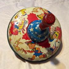 Ohio Art Pinocchio Vintage Tin Litho Spinning Top Toy, 1930, Ages 4 