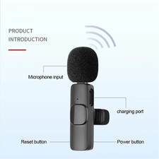 Lavalier Microphone Wireless Audio Video Recording Mini Mic For Android/iPhone