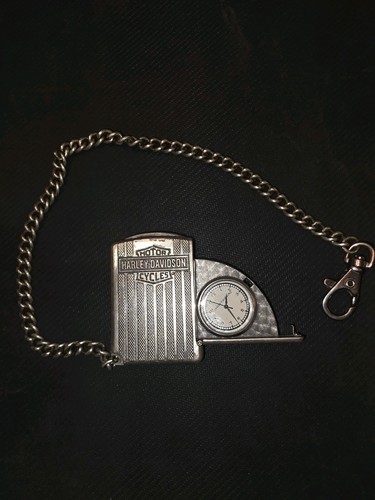 Rare Vintage Harley Davidson Lighter Style Pocket Watch with Chain 