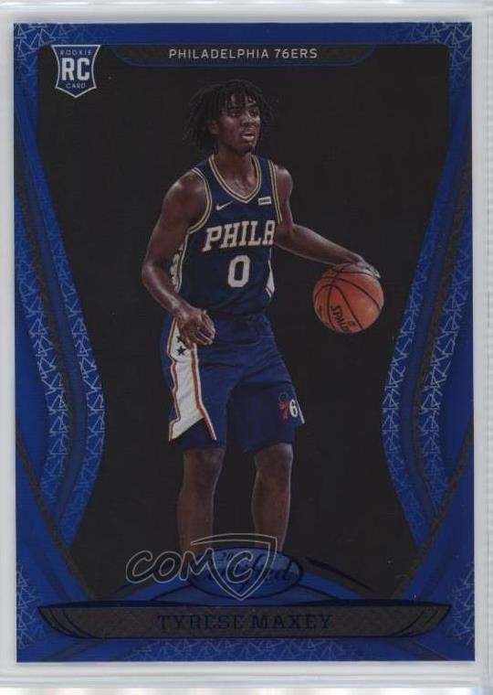 2020-21 Certified Mirror Blue Tyrese Maxey #180 2r7