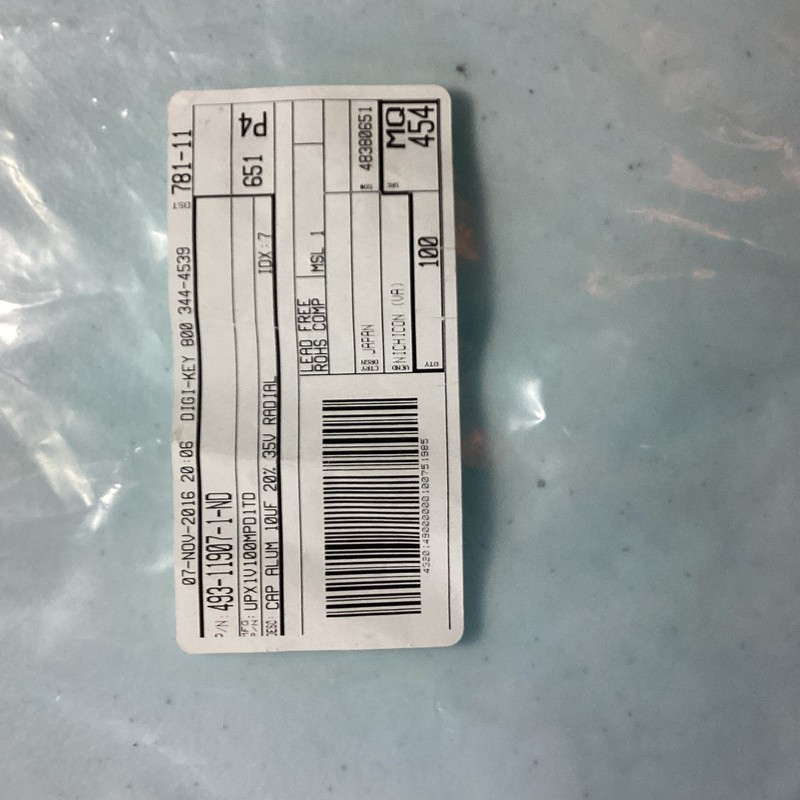 Nichicon UPX 10µF 35V 105°C Radial Aluminum Electrolytic Capacitor UPX1V100MPTD