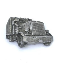 Vintage 1977 Kenworth Truck Belt Buckle Y-38 Silver USA Bergamot Brass Works