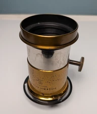 Antique 9in f/4 Bausch And Lomb Petzval Camera Projector Lens large format 4x5