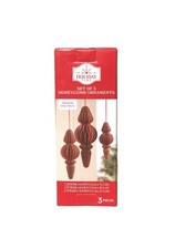 NEW Holiday Time Set Of 3 Red Honeycomb Ornam...