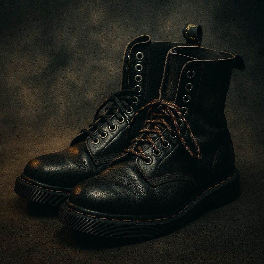 Vintage Doc Martens Boots Late 70s Early 80s Black Leather UK Rare