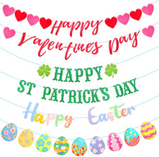Valentines Day Decorations, 6 Pcs Happy Valentines Day Banner St. Patrick'S Day