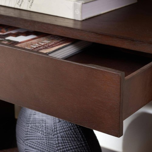 Munson 15 in. Dark Oak Rectangle Wood Console Table with Drawer - Picture 8 of 11