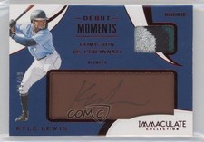 2020 Immaculate Debut Moments Relics Dark Brown Leather 9/49 Kyle Lewis Auto s7f