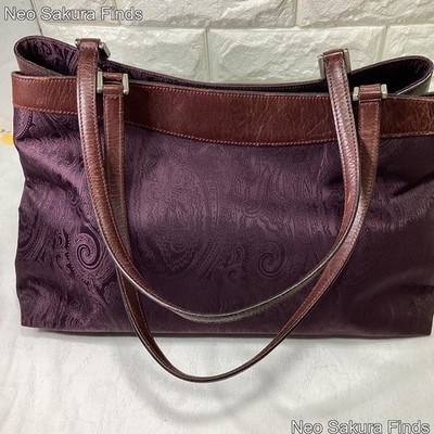 ETRO Tote Bag Wine Red Paisley Pattern Bag