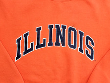 Lee Vintage 90s Illinois Fighting Illini Thrashed Crewneck Adult Small Orange