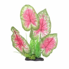 Aquarium Decor Fish Tank Decoration Ornament Plastic Plant Green Red 13" Tall