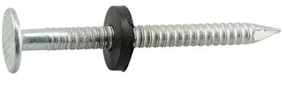 Electro-Galvanized Ringed Roofing Nails with Neoprene Washer (1-3/4'') - 5lb Box 
