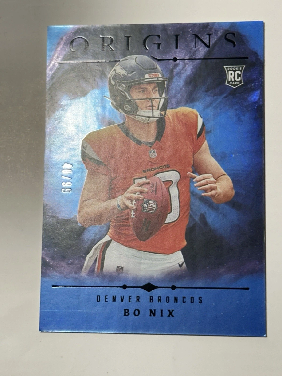 2024 Panini Origins - Rookies Bo Nix #149 Holo Turquoise /49 (RC)