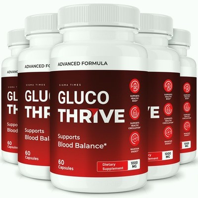 Gluco Thrive Capsules, GlucoThrive Advanced Blood Support Supplement Pills - 5PK