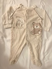 Vintage Original Babies R Us Sleeper 6M Unisex Neutral Bear Bunny Embroidered
