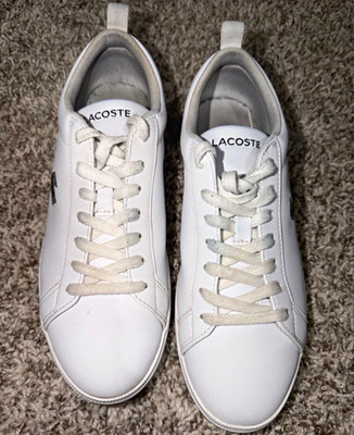 Lacoste Court Base 224 1 White Lace-Up Cotton Sneakers Men's US 7 EU 39.5
