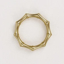 4 Gold Round Bamboo Knuckle Design Metal Napkin Rings Party Events Decorations