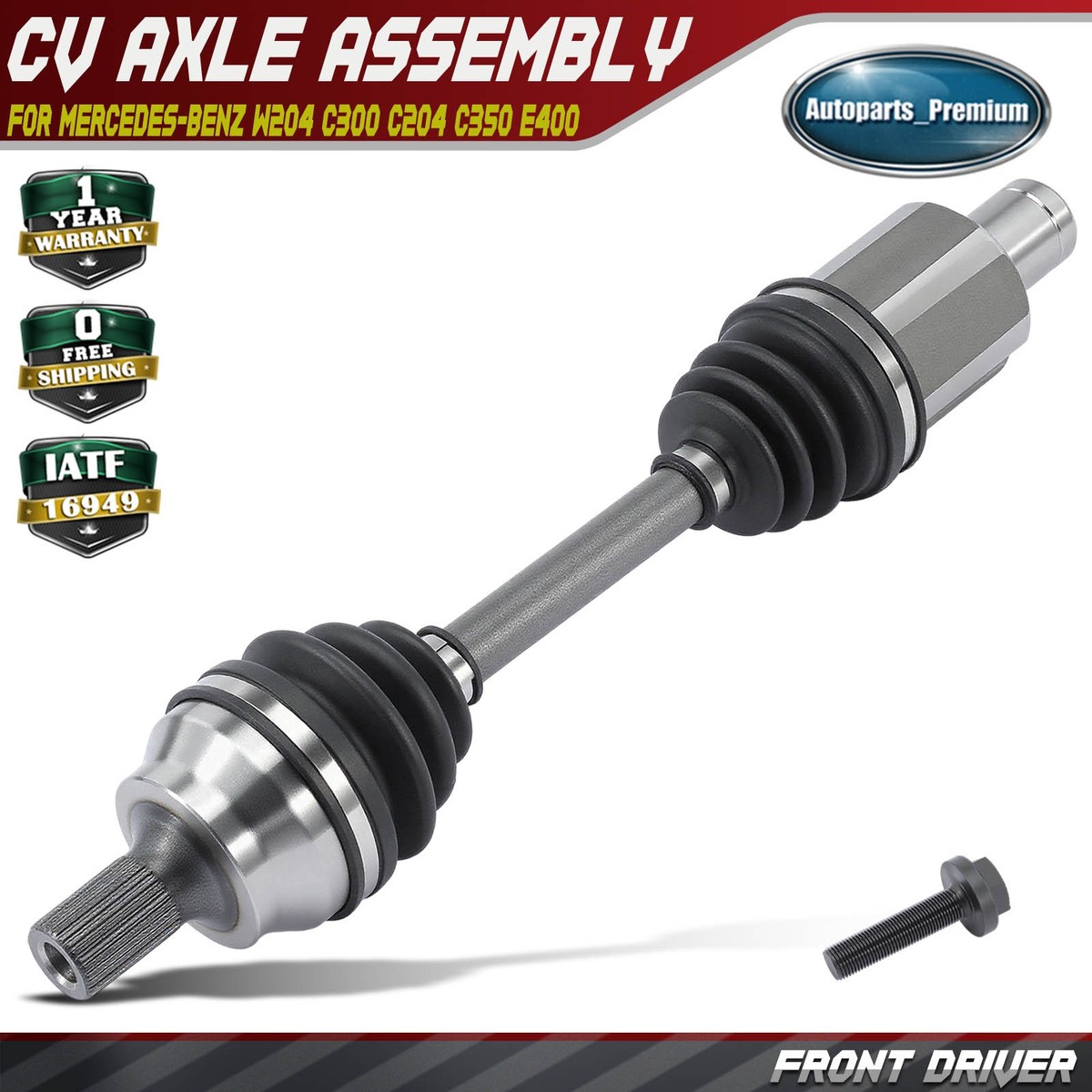 Front Driver Side CV Axle Assembly for Mercedes-Benz C230 2008