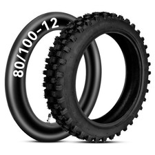 3.00-12 80/100-12 Dirt Bike Rear Tire and Inner Tube Compatible with 90cc 110...