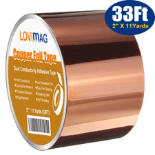 Copper Foil Tape 2x33ft Conductive Adhesive for EMI Shielding Electrical Repairs
