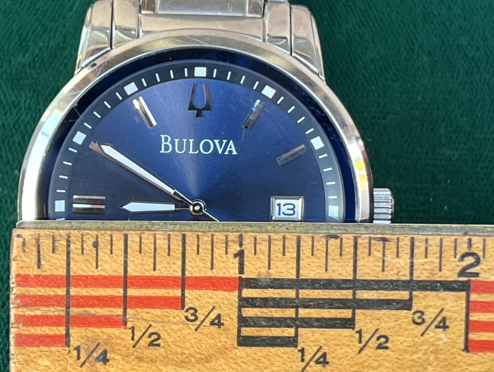 BULOVA Men's CLASSIC Blue Dial Stainless Steel Quartz Watch With Date eBay